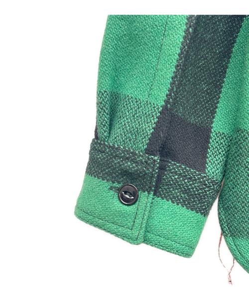 SUGAR CANE（シュガーケーン）SUGAR CANE (シュガーケーン) ウールバッファローチェックシャツジャケット グリーン×ブラック サイズ:Mの古着・服飾アイテム