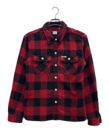 THE FLAT HEAD（ザ・フラットヘッド）の古着「ブロックチェックネルシャツ」｜レッド×ブラック
