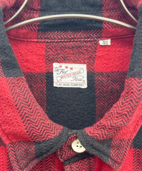 THE FLAT HEAD（ザ・フラットヘッド）THE FLAT HEAD (ザ・フラットヘッド) ブロックチェックネルシャツ レッド×ブラック サイズ:40の古着・服飾アイテム
