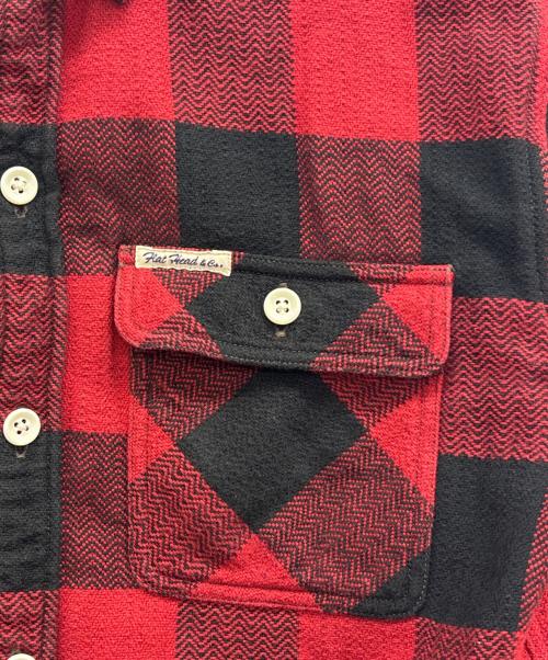 THE FLAT HEAD（ザ・フラットヘッド）THE FLAT HEAD (ザ・フラットヘッド) ブロックチェックネルシャツ レッド×ブラック サイズ:40の古着・服飾アイテム