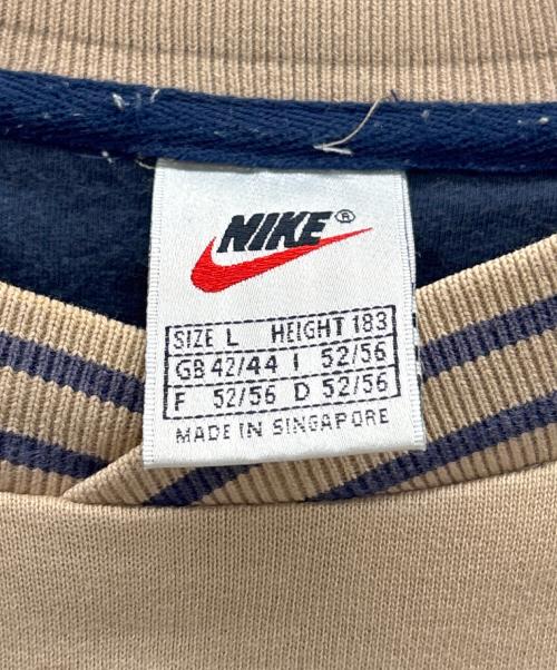 NIKE（ナイキ）NIKE (ナイキ) ロゴスウェット ベージュ×ブルー サイズ:Lの古着・服飾アイテム