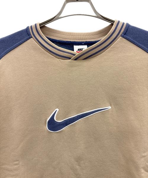 NIKE（ナイキ）NIKE (ナイキ) ロゴスウェット ベージュ×ブルー サイズ:Lの古着・服飾アイテム