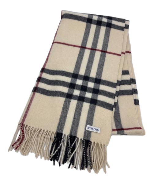 BURBERRY（バーバリー）BURBERRY (バーバリー) カシミヤマフラー アイボリーの古着・服飾アイテム