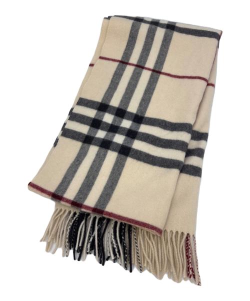 BURBERRY（バーバリー）BURBERRY (バーバリー) カシミヤマフラー アイボリーの古着・服飾アイテム