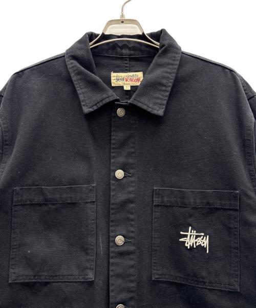 stussy（ステューシー）stussy (ステューシー) キャンバスチョアジャケット ブラック サイズ:Lの古着・服飾アイテム