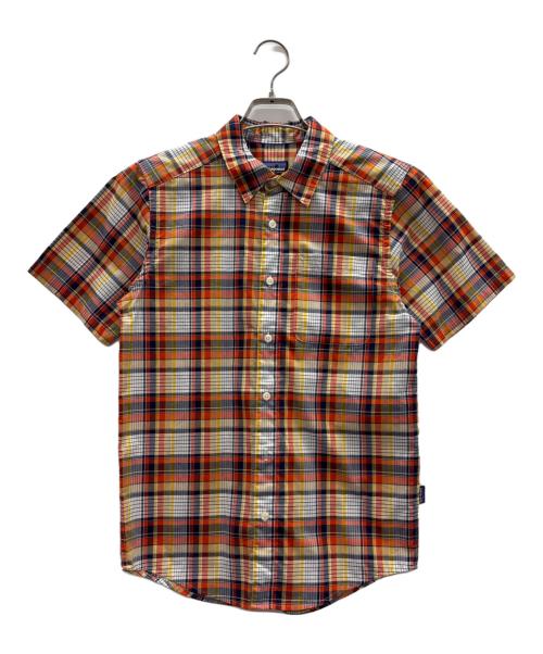 Patagonia（パタゴニア）Patagonia (パタゴニア) 半袖シャツ オレンジ×ネイビー サイズ:XSの古着・服飾アイテム