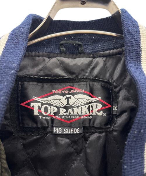 TOP RANKER（-）TOP RANKER (-) レザースカジャン ブラック×グレー サイズ:Mの古着・服飾アイテム