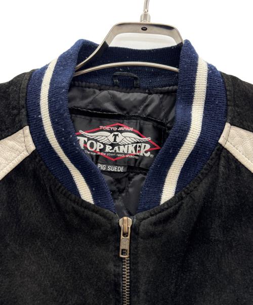 TOP RANKER（-）TOP RANKER (-) レザースカジャン ブラック×グレー サイズ:Mの古着・服飾アイテム