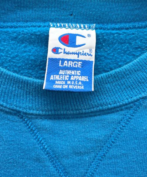 Champion（チャンピオン）Champion (チャンピオン) 刺繍スウェット ブルー サイズ:Lの古着・服飾アイテム