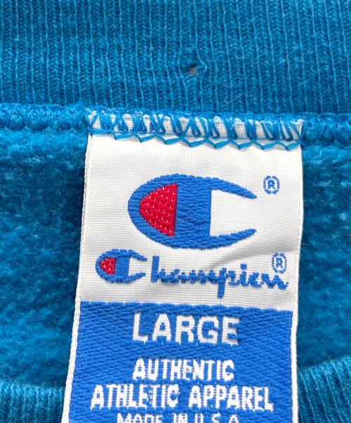 Champion（チャンピオン）Champion (チャンピオン) 刺繍スウェット ブルー サイズ:Lの古着・服飾アイテム