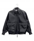 SINSSシンス）の古着「フェイクレザージャケット」｜ブラック