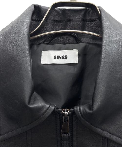 SINSS（シンス）SINSS (シンス) フェイクレザージャケット ブラック サイズ:Mの古着・服飾アイテム