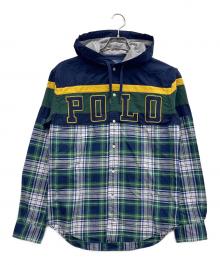 POLO RALPH LAUREN（ポロ・ラルフローレン）の古着「切替シャツパーカー」｜ネイビー