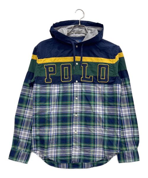 POLO RALPH LAUREN（ポロ・ラルフローレン）POLO RALPH LAUREN (ポロ・ラルフローレン) 切替シャツパーカー ネイビー サイズ:Sの古着・服飾アイテム