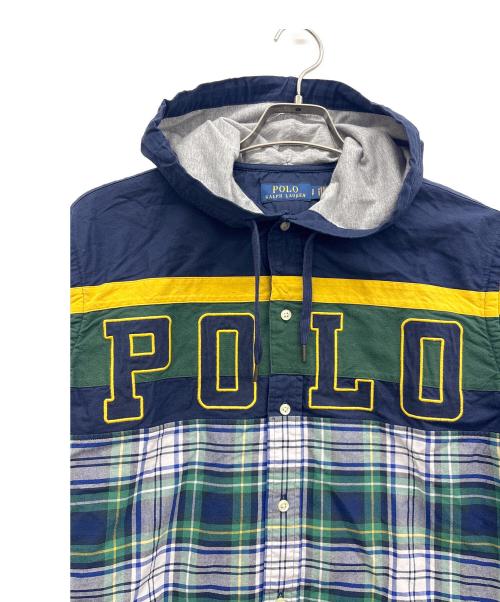 POLO RALPH LAUREN（ポロ・ラルフローレン）POLO RALPH LAUREN (ポロ・ラルフローレン) 切替シャツパーカー ネイビー サイズ:Sの古着・服飾アイテム