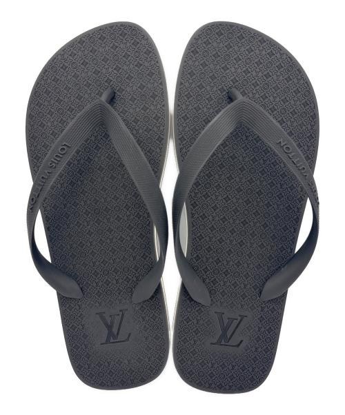 LOUIS VUITTON（ルイ ヴィトン）LOUIS VUITTON (ルイ ヴィトン) ビーチサンダル ブラック×ホワイト サイズ:表記無しの古着・服飾アイテム