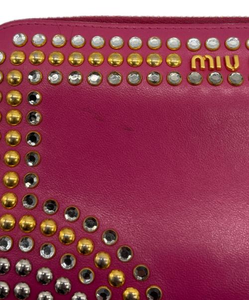 MIU MIU（ミュウミュウ）MIU MIU (ミュウミュウ) ラウンドファスナー財布 ピンクの古着・服飾アイテム