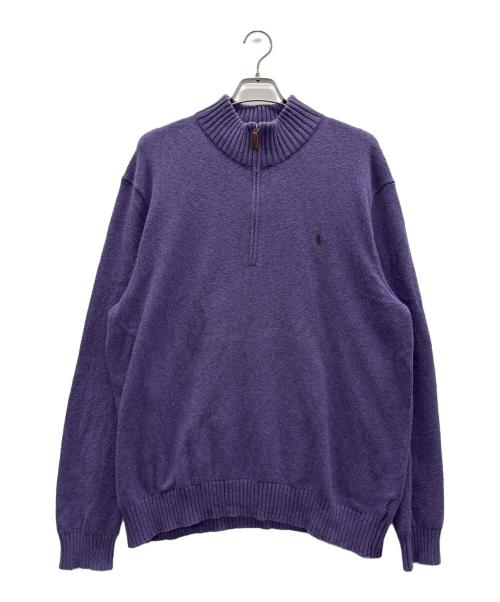 POLO RALPH LAUREN（ポロ・ラルフローレン）POLO RALPH LAUREN (ポロ・ラルフローレン) ハーフジップニット パープル サイズ:XXLの古着・服飾アイテム