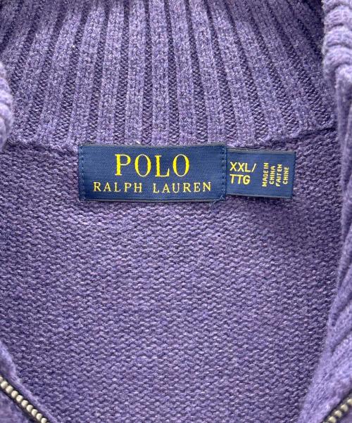 POLO RALPH LAUREN（ポロ・ラルフローレン）POLO RALPH LAUREN (ポロ・ラルフローレン) ハーフジップニット パープル サイズ:XXLの古着・服飾アイテム