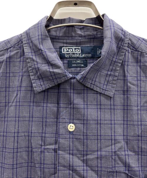 POLO BY RALPH LAUREN（ポロ バイ ラルフローレン）POLO BY RALPH LAUREN (ポロ バイ ラルフローレン) 半袖シャツ ブルー×ホワイト サイズ:Sの古着・服飾アイテム