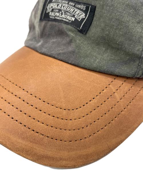 POLO RALPH LAUREN（ポロ・ラルフローレン）POLO RALPH LAUREN (ポロ・ラルフローレン) ラムスキンキャップ グリーンの古着・服飾アイテム