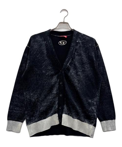DIESEL（ディーゼル）DIESEL (ディーゼル) カーディガン ブラック×ホワイト サイズ:Sの古着・服飾アイテム