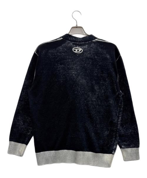 DIESEL（ディーゼル）DIESEL (ディーゼル) カーディガン ブラック×ホワイト サイズ:Sの古着・服飾アイテム