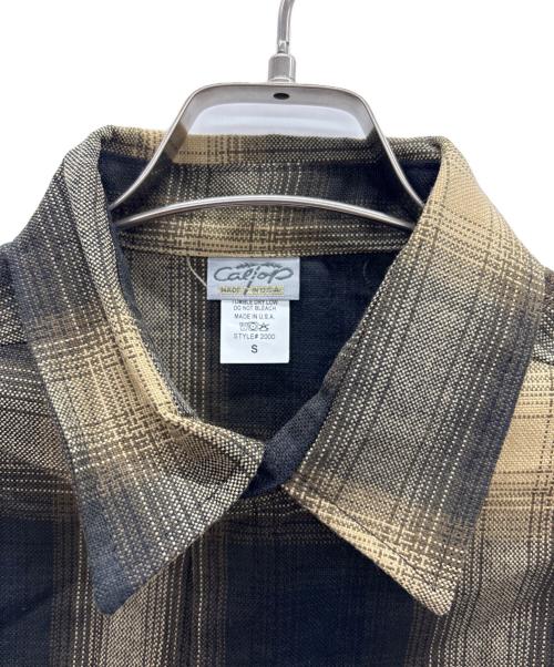 CalTop（キャルトップ）CalTop (キャルトップ) オンブレチェックシャツ ブラウン サイズ:Sの古着・服飾アイテム