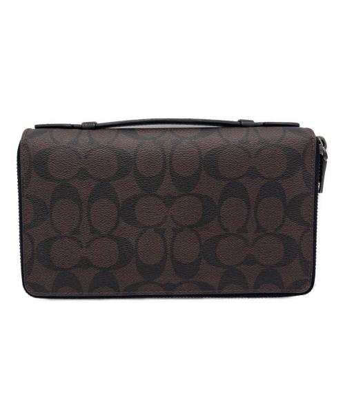 COACH（コーチ）COACH (コーチ) セカンドバッグ ブラウン×ブラックの古着・服飾アイテム