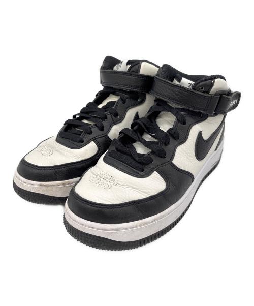 NIKE（ナイキ）NIKE (ナイキ) stussy (ステューシー) AIR FORCE1 MID ブラック×ホワイト サイズ:24の古着・服飾アイテム