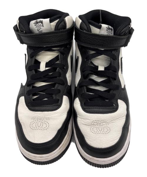 NIKE（ナイキ）NIKE (ナイキ) stussy (ステューシー) AIR FORCE1 MID ブラック×ホワイト サイズ:24の古着・服飾アイテム