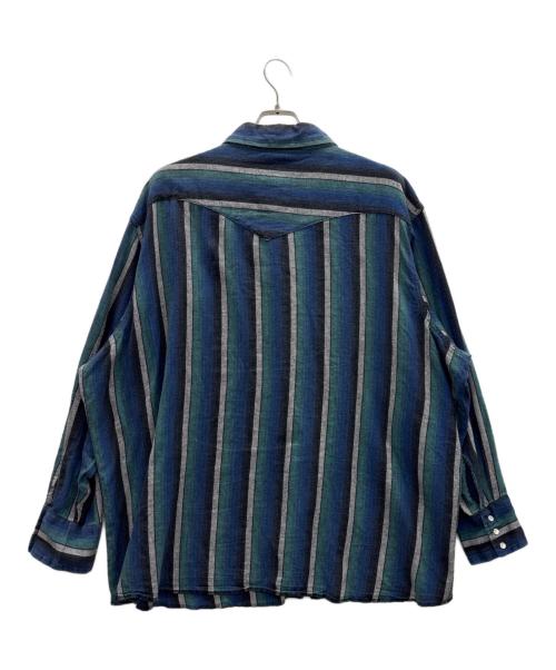 Wrangler（ラングラー）Wrangler (ラングラー) ウエスタンシャツ ブルー×ブラック サイズ:4Xの古着・服飾アイテム