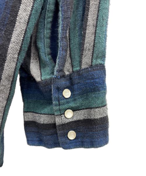 Wrangler（ラングラー）Wrangler (ラングラー) ウエスタンシャツ ブルー×ブラック サイズ:4Xの古着・服飾アイテム