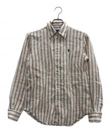 POLO RALPH LAUREN（ポロ・ラルフローレン）の古着「ロングスリーブシャツ」｜ベージュ×ブラウン