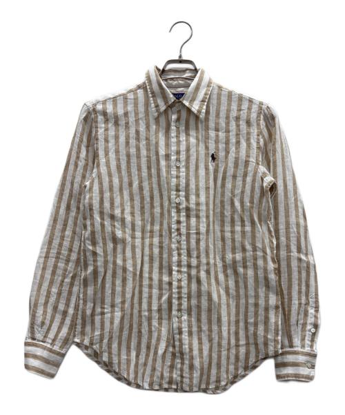 POLO RALPH LAUREN（ポロ・ラルフローレン）POLO RALPH LAUREN (ポロ・ラルフローレン) ロングスリーブシャツ ベージュ×ブラウン サイズ:XSの古着・服飾アイテム
