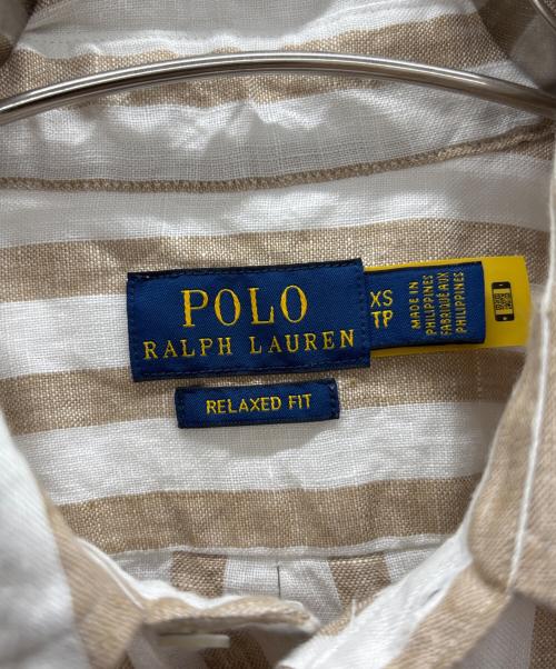 POLO RALPH LAUREN（ポロ・ラルフローレン）POLO RALPH LAUREN (ポロ・ラルフローレン) ロングスリーブシャツ ベージュ×ブラウン サイズ:XSの古着・服飾アイテム