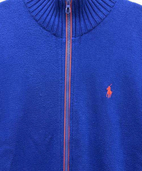 POLO RALPH LAUREN（ポロ・ラルフローレン）POLO RALPH LAUREN (ポロ・ラルフローレン) フルジップニット ブルー サイズ:Sの古着・服飾アイテム