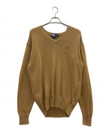 POLO RALPH LAUREN（ポロ・ラルフローレン）の古着「Vネックニット」｜ブラウン
