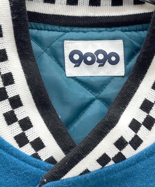 9090（9090）9090 (9090) ウール混スタジャン ブルー×ホワイト サイズ:XLの古着・服飾アイテム