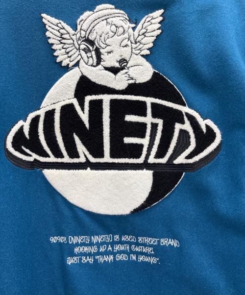 9090（9090）9090 (9090) ウール混スタジャン ブルー×ホワイト サイズ:XLの古着・服飾アイテム
