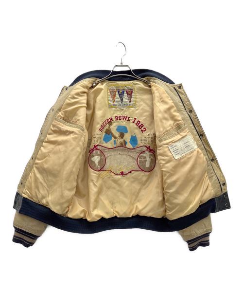 AVIREX（アヴィレックス）AVIREX (アヴィレックス) スタジャン グレー×ベージュ サイズ:Mの古着・服飾アイテム