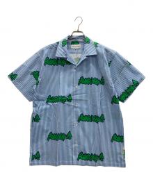 BlackEyePatch（ブラックアイパッチ）の古着「半袖シャツ」｜ブルー×ホワイト