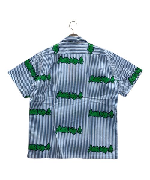 BlackEyePatch（ブラックアイパッチ）BlackEyePatch (ブラックアイパッチ) 半袖シャツ ブルー×ホワイト サイズ:XL 未使用品の古着・服飾アイテム