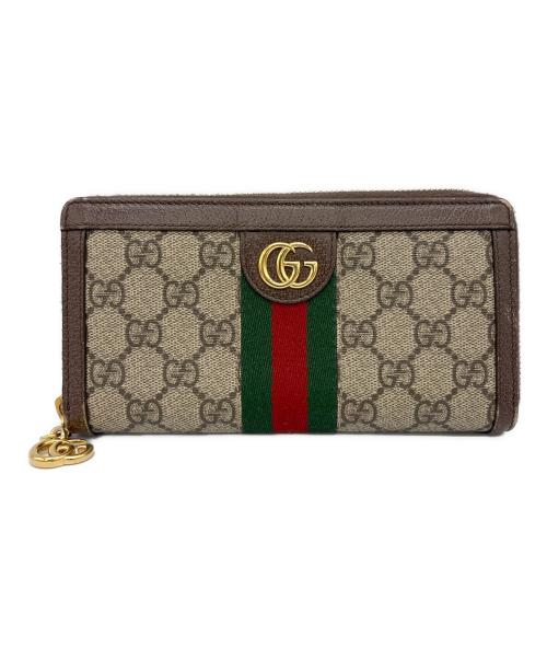 GUCCI（グッチ）GUCCI (グッチ) 長財布 ブラウン×ベージュの古着・服飾アイテム