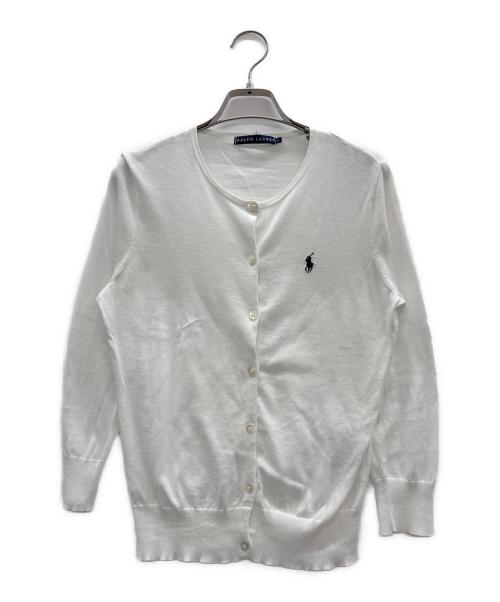 RALPH LAUREN（ラルフローレン）RALPH LAUREN (ラルフローレン) 薄手カーディガン ホワイト サイズ:Lの古着・服飾アイテム