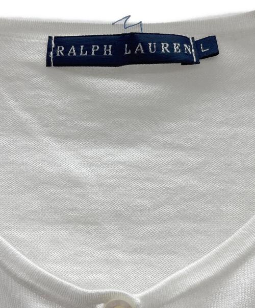 RALPH LAUREN（ラルフローレン）RALPH LAUREN (ラルフローレン) 薄手カーディガン ホワイト サイズ:Lの古着・服飾アイテム