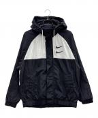 NIKEナイキ）の古着「スウッシュ ウーブン フード付きジャケッ」｜ホワイト×ブラック