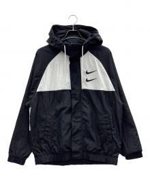 NIKE（ナイキ）の古着「スウッシュ ウーブン フード付きジャケッ」｜ホワイト×ブラック