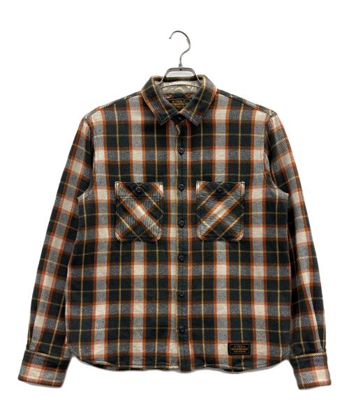 NEIGHBORHOOD（ネイバーフッド）NEIGHBORHOOD (ネイバーフッド) ネルシャツ オレンジ×ブラック サイズ:Mの古着・服飾アイテム