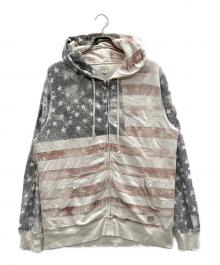 Denim & Supply Ralph Lauren（デニム＆サプライ ラルフローレン）の古着「星条旗プリントジップパーカー」｜レッド×ブルー